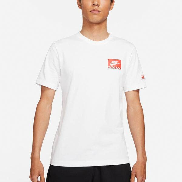 Футболка Men's Nike Sportswear Transformers Printing Sports Round Neck Short Sleeve White T-Shirt, белый — фото 4