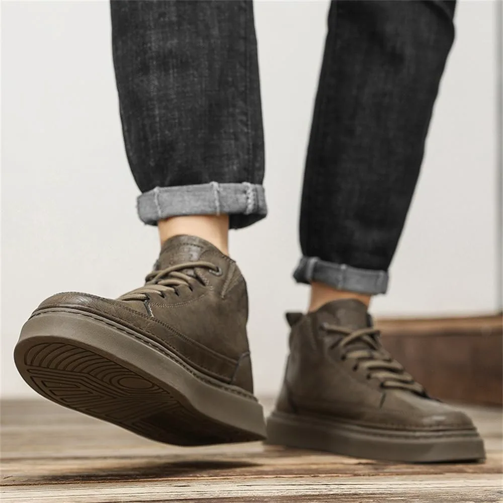 

Мужские модные высокие повседневные кроссовки, мужские классические кроссовки, обувь для скейтбординга Abborora, хаки