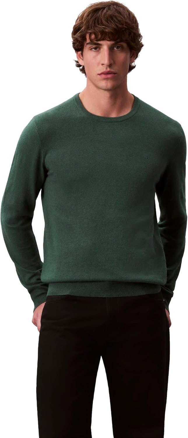 

Мужской свитер Calvin Klein из шерстяной смеси с круглым вырезом, Hunter Green