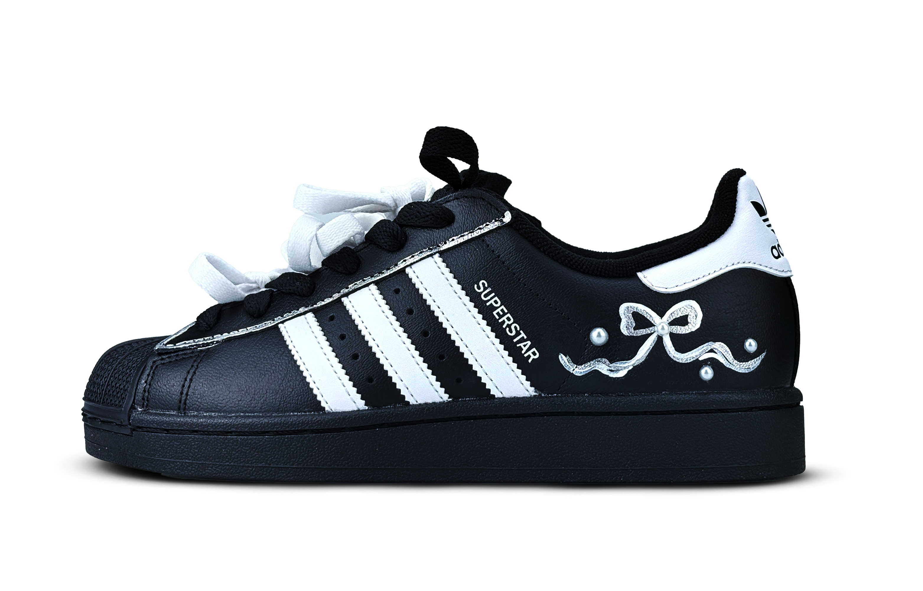 

Низкие детские кроссовки для скейтбординга Superstar 2 Pearl Brook для подростков Adidas Originals, черный