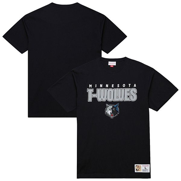 

Мужская черная футболка Minnesota Timberwolves Hardwood Classics Throw It Back Premium Mitchell & Ness