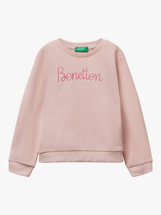 

Детский хлопковый свитшот с круглым вырезом Benetton, Pink
