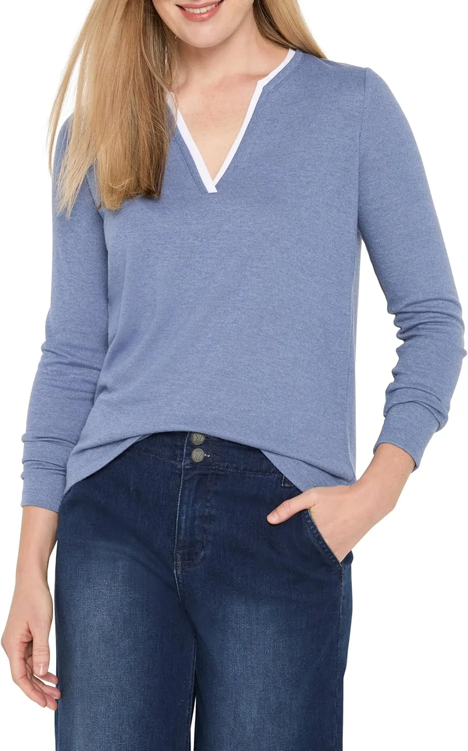 

NIC+Zoe Women's Cozy Jersey Split Neck Tee