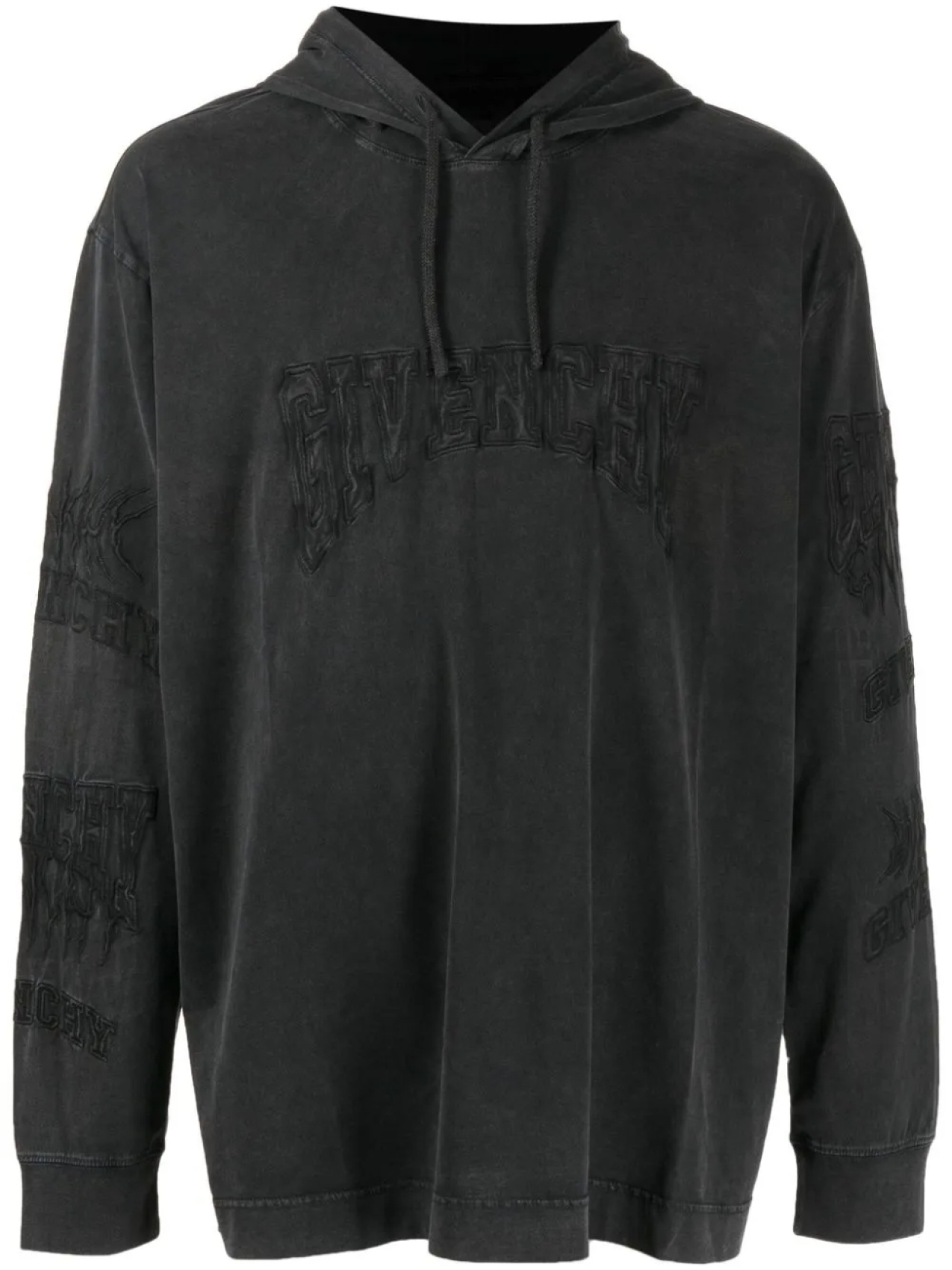 

Givenchy толстовка с капюшоном и вышитым логотипом, черный