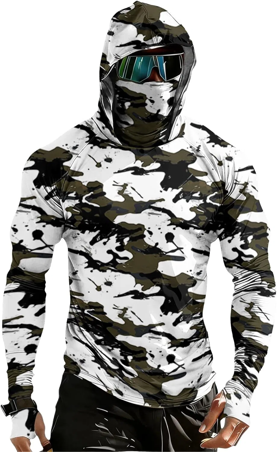 Худи с защитой от солнца, UPF 50+, мужское, 06-black