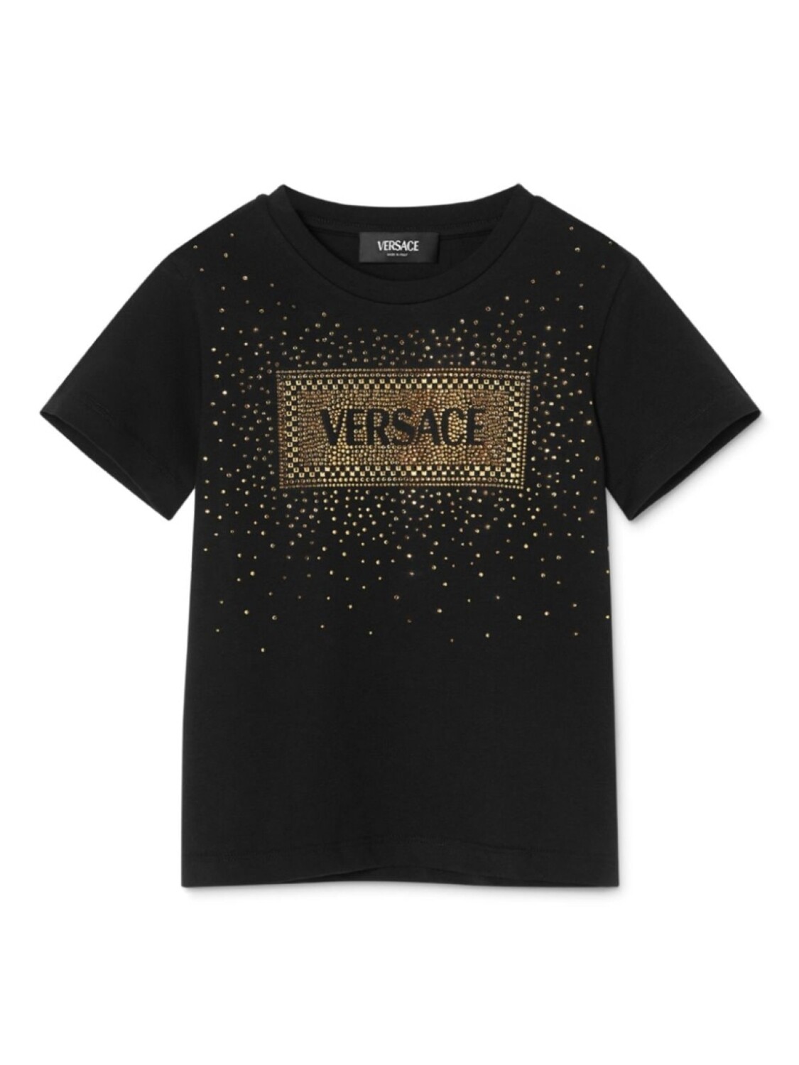 

Versace Kids футболка с логотипом, украшенная кристаллами, черный