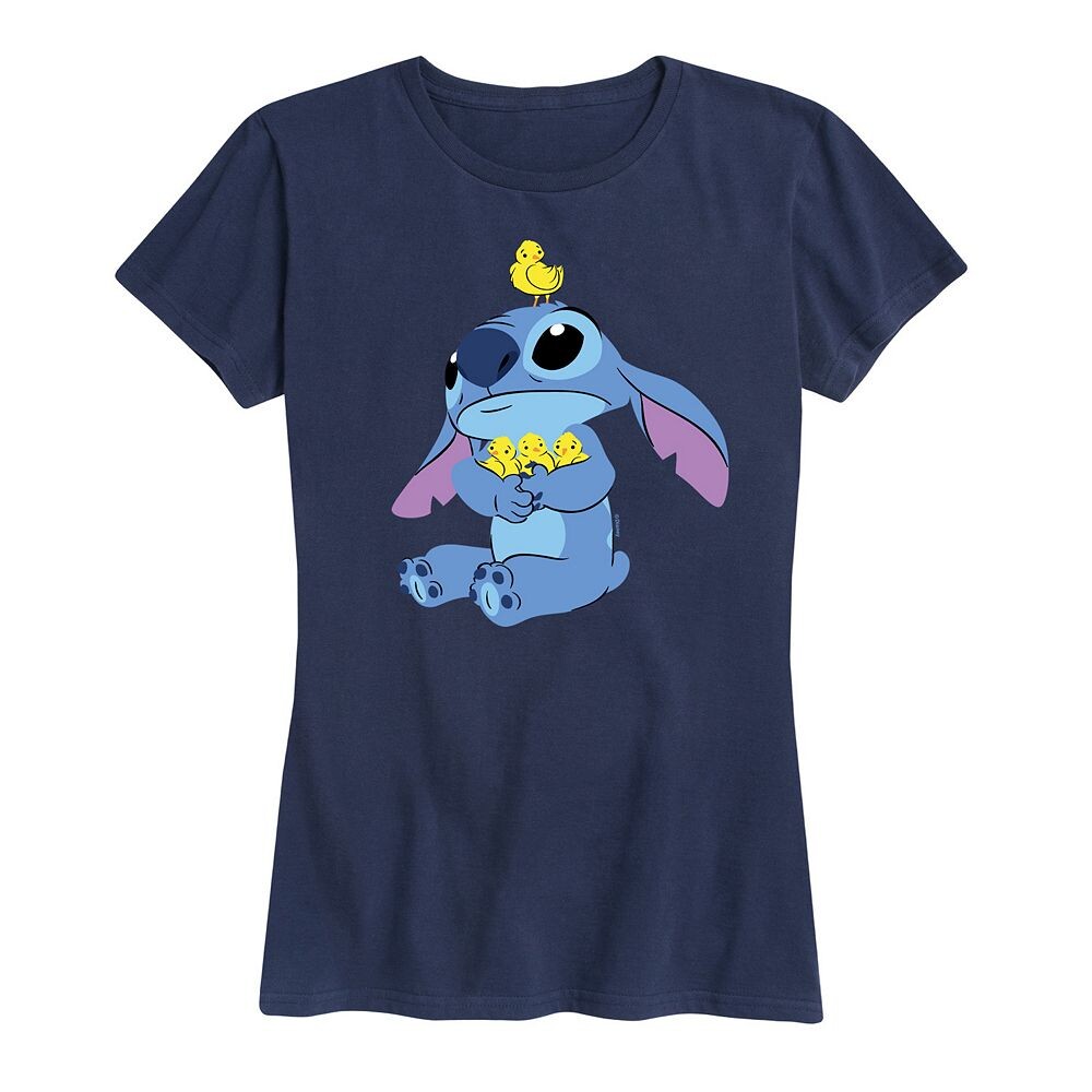 

Женская футболка с рисунком цыплят Disney's Lilo & Stitch, темно-синий