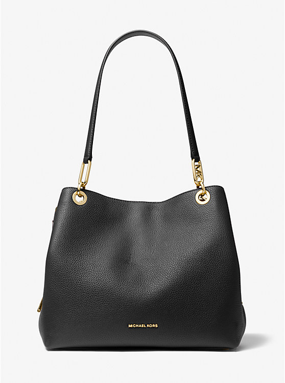 

Большая сумка-тоут Kensington из шагреневой кожи Michael Kors, черный