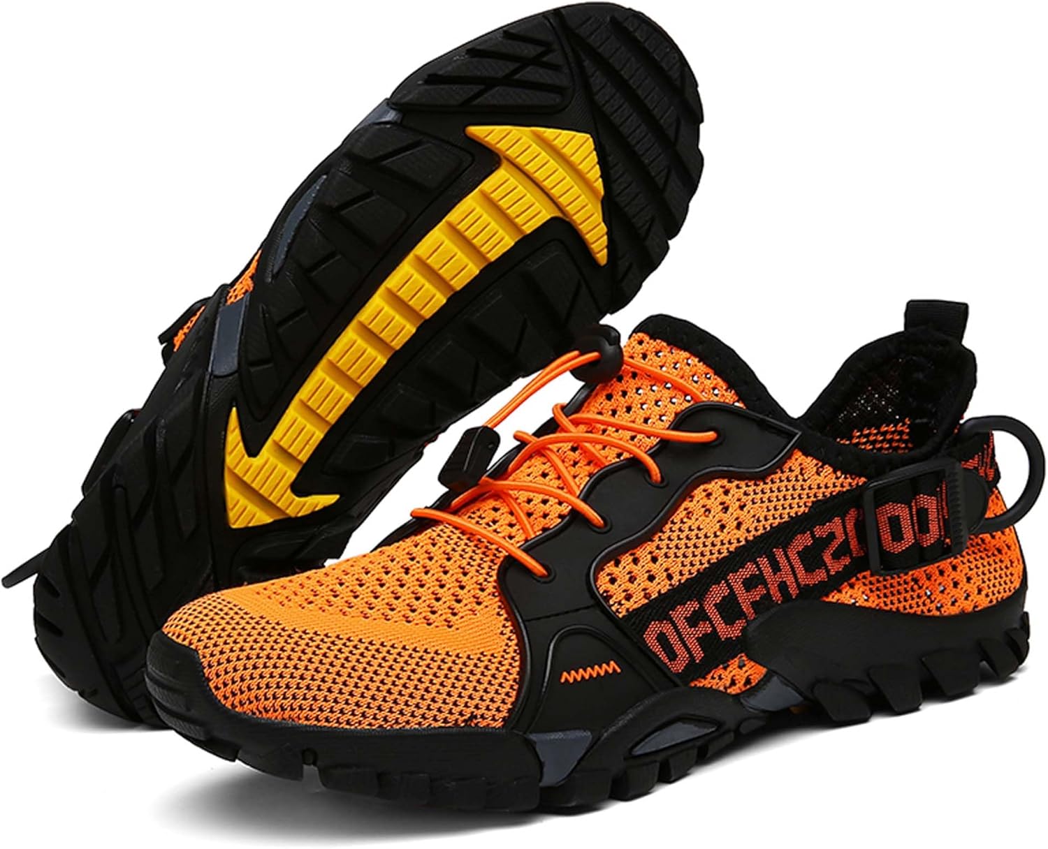 

Мужские и женские водные спортивные туфли для активного отдыха Мужские вязаные сетчатые пляжные туфли для ходьбы, рыбалки, скалолазания, парусного спорта, походов, функциональных тренировок Дышащие, амфибийные кроссовки Vtiao, оранжевый