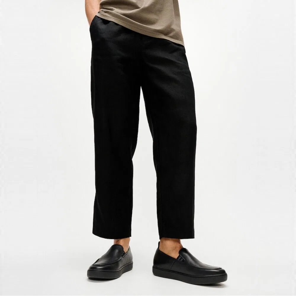 Мужские кожаные мокасины CraftQ Leather Mocc Loafer, полностью чёрные, от Fitflop