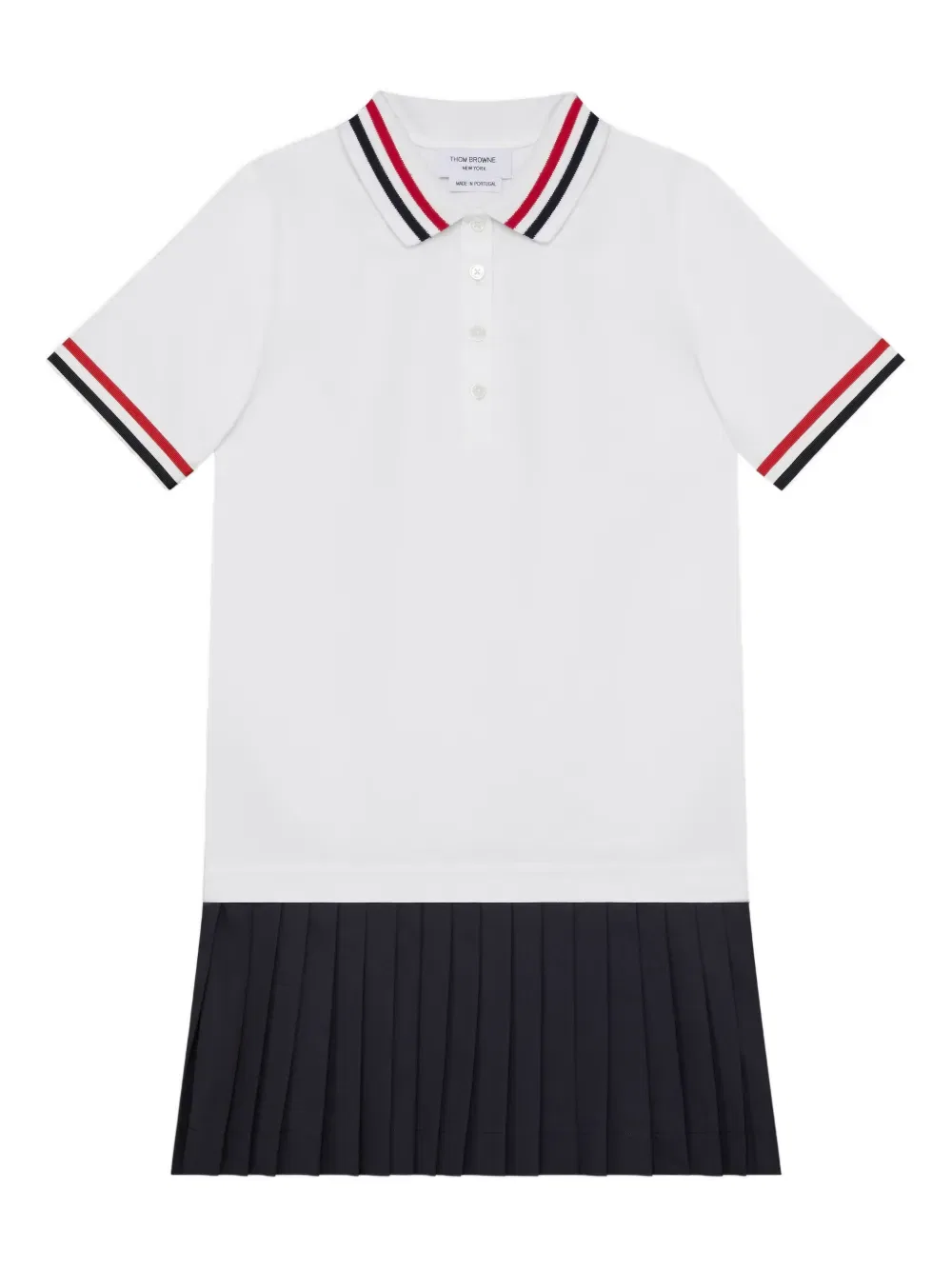 Платье с панелями Thom Browne Kids, белый
