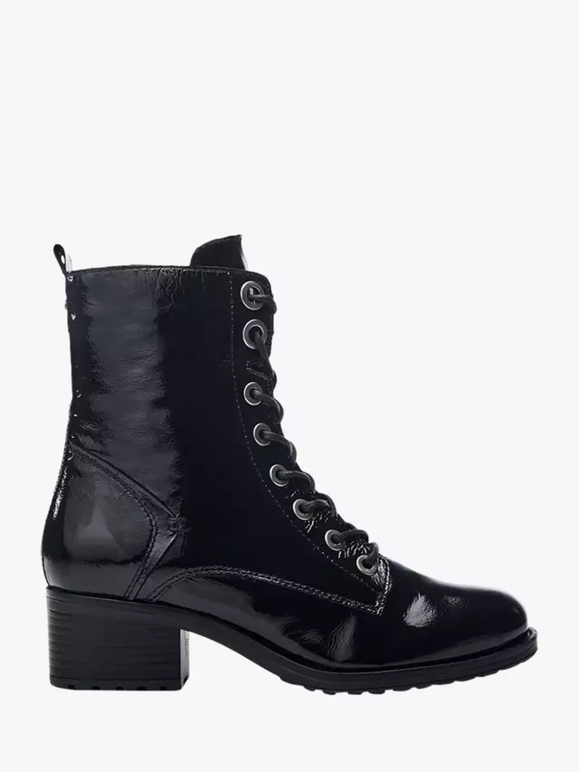 Ботильоны Moda in Pelle Bezzie Patent Leather Lace-Up, черный
