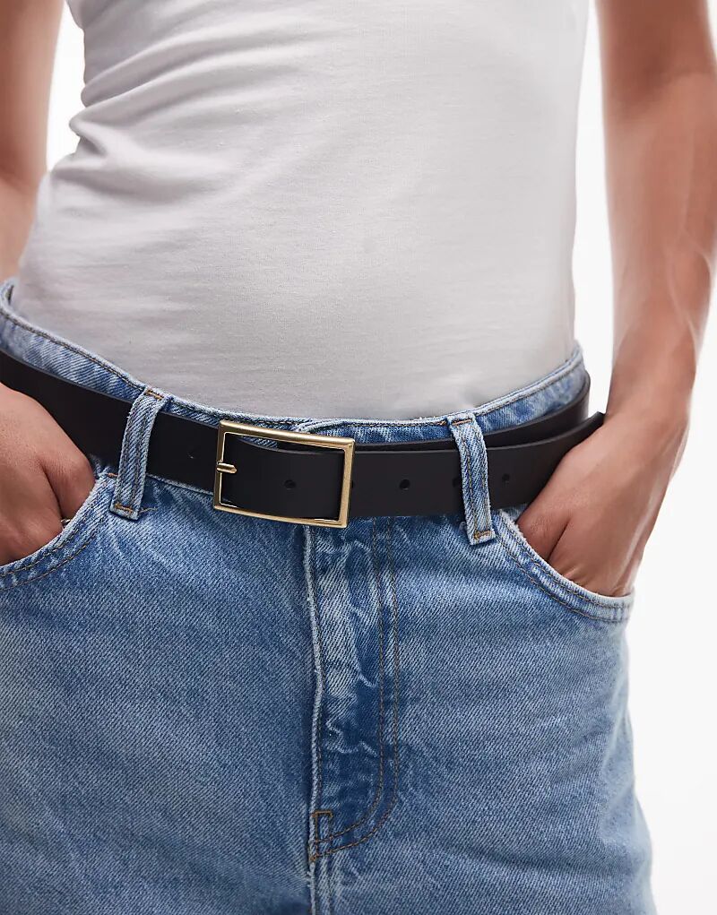 

Ремень Levi's с прямоугольной пряжкой, черный