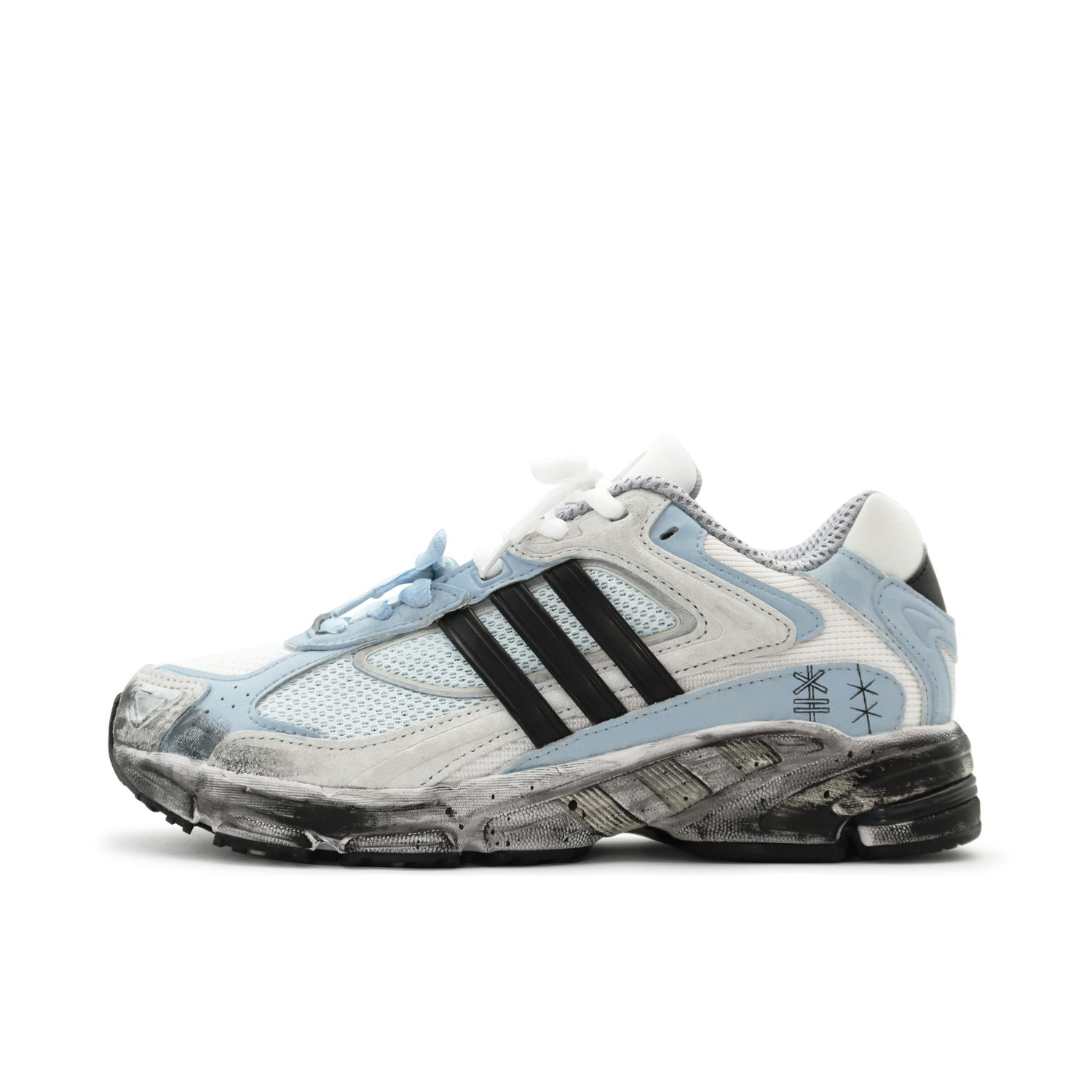 Беговые кроссовки Unisex Low Top черно-бело-серо-голубые Adidas Originals, серо-голубой