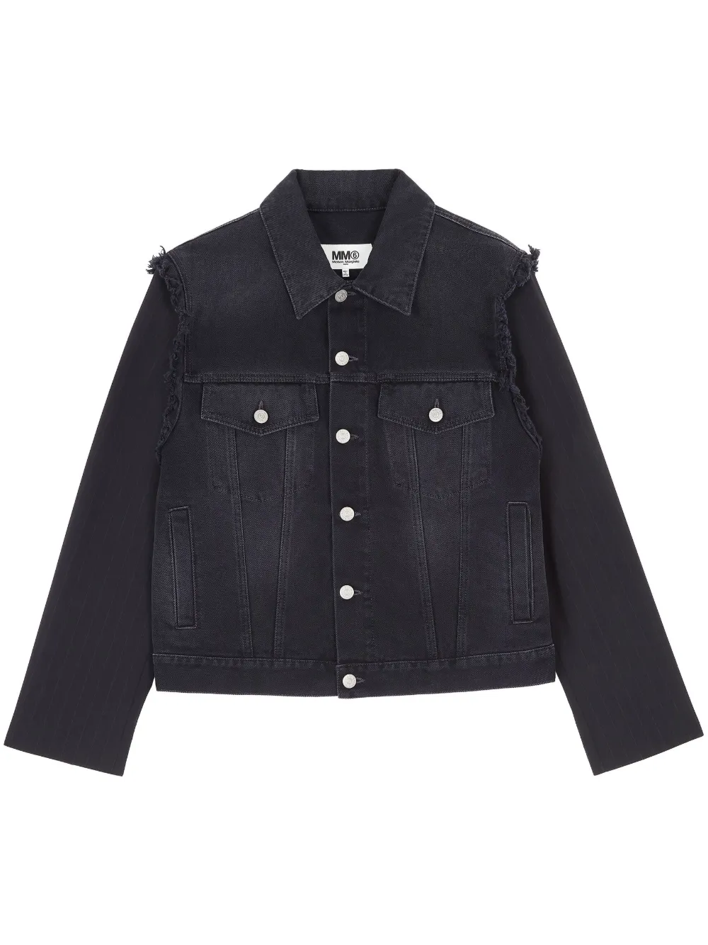 

Джинсовая куртка с эффектом потертости MM6 Maison Margiela, черный