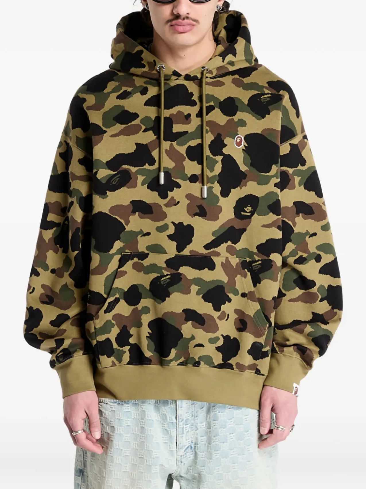 Толстовка с капюшоном BATHING APE с камуфляжным жаккардовым принтом A Bathing Ape, зеленый — фото 4