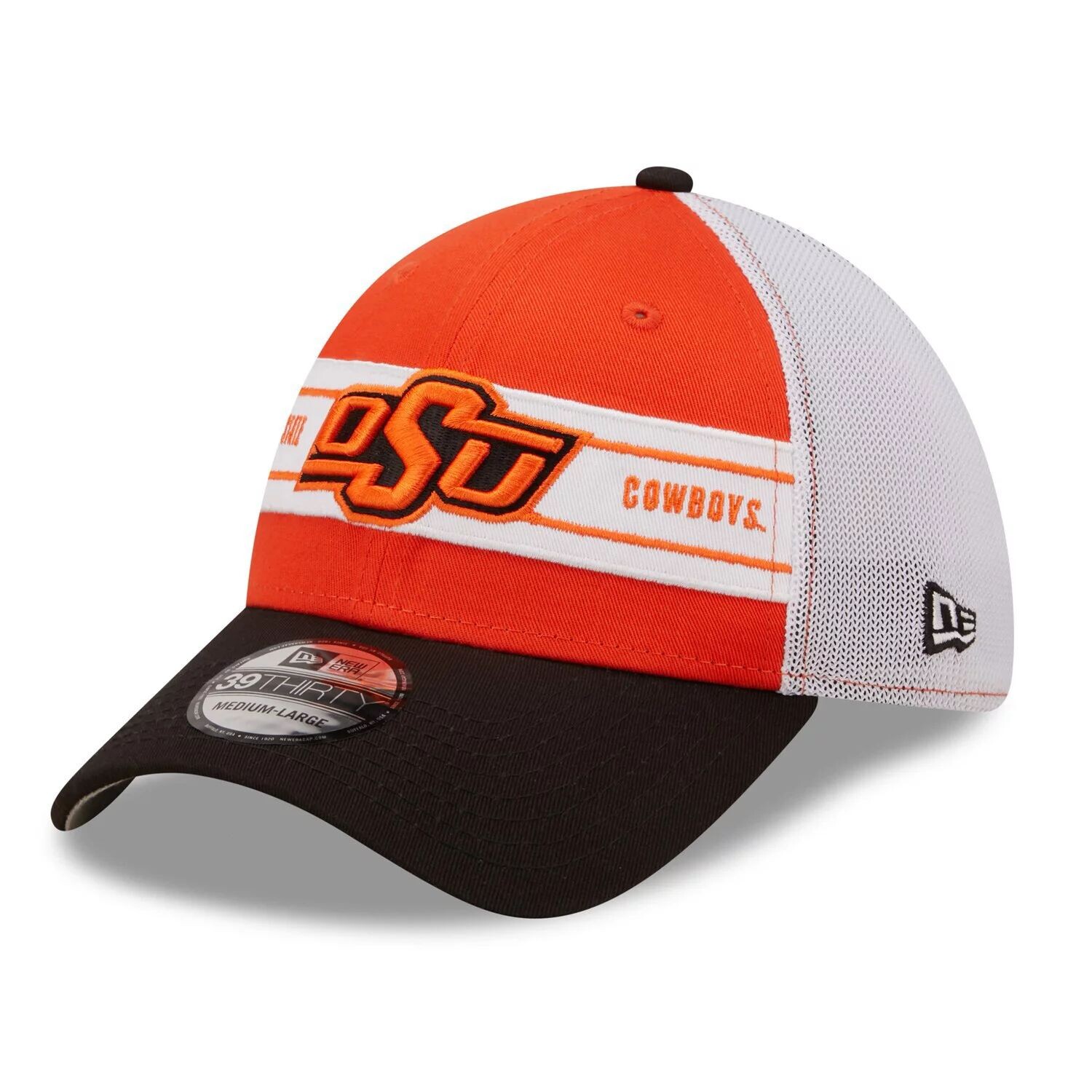 

Мужская гибкая кепка New Era оранжевого/черного цвета Oklahoma State Cowboys с полосой 39THIRTY