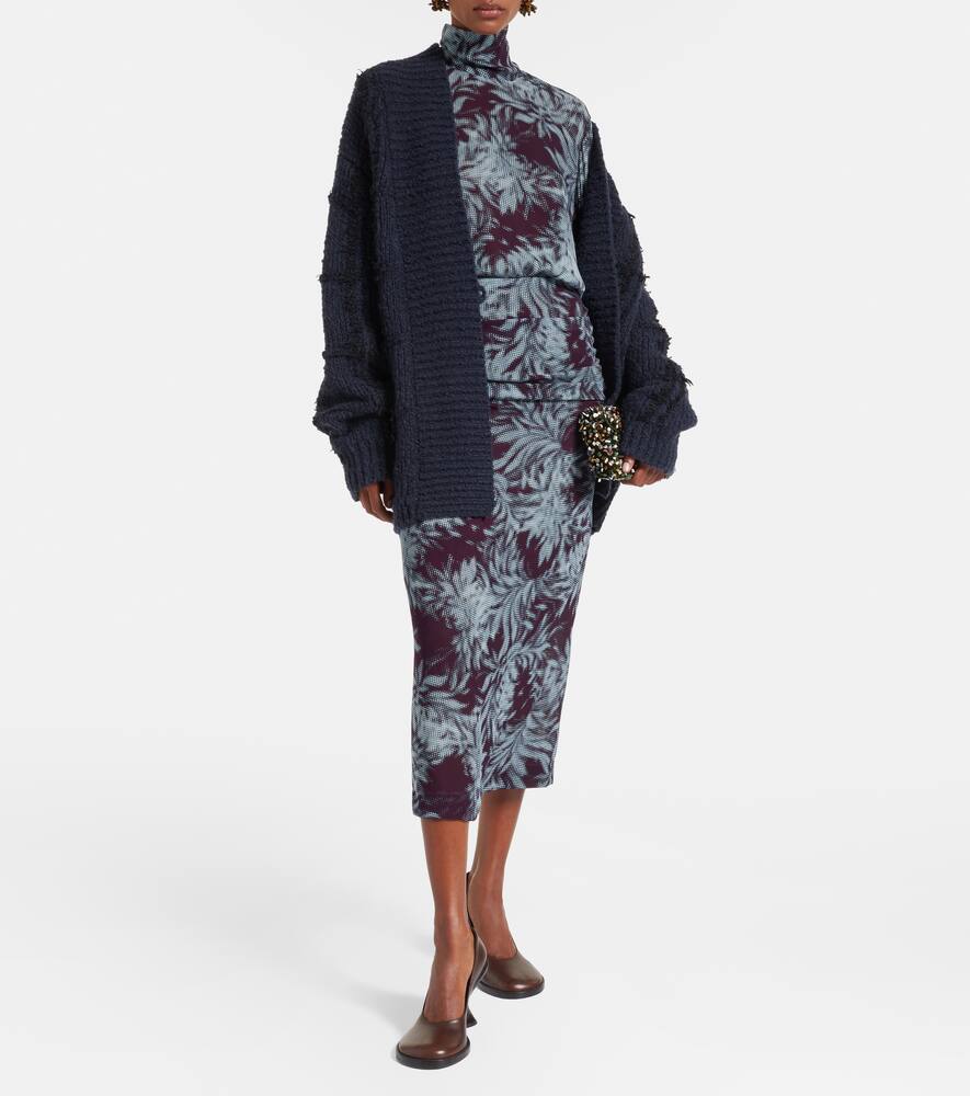 Расписная шифоновая водолазка с прозрачным эффектом Dries Van Noten, Burgundy — фото 2