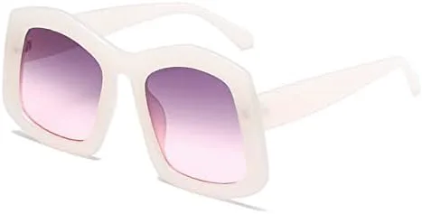 

Большие солнцезащитные очки конфетных цветов для женщин, оранжевые градиентные солнцезащитные очки, женские солнцезащитные очки UV400 MTZJH, White Gray Pink