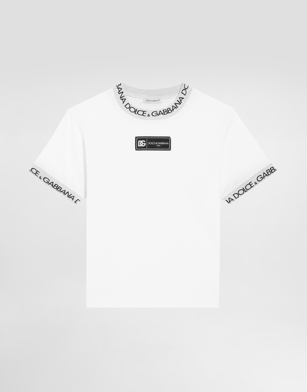 

Футболка из джерси с нашивкой-логотипом Dolce&Gabbana, белый