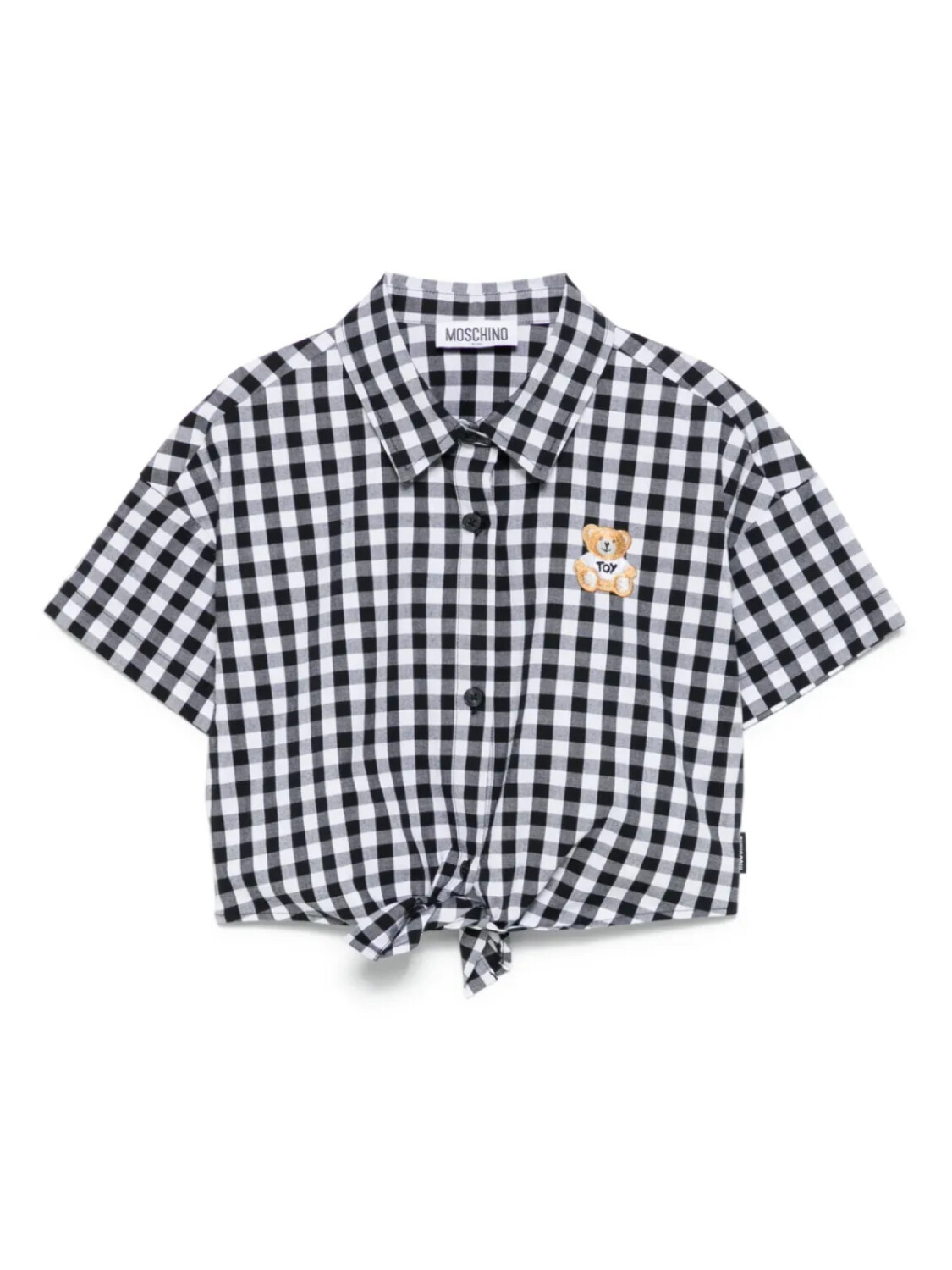 

Moschino Kids рубашка в клетку гингем, черный