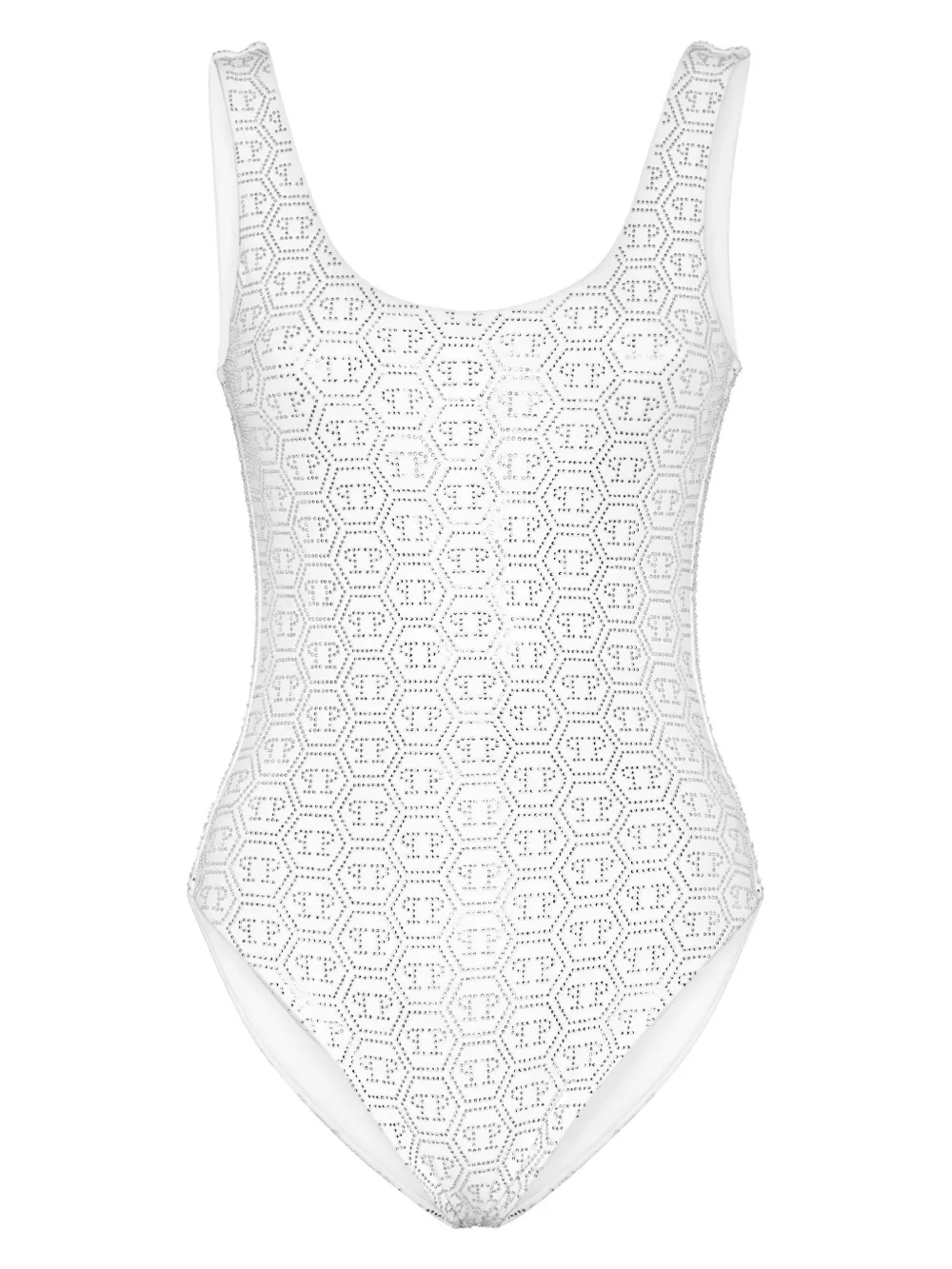 

Купальник с монограммой Philipp Plein, белый
