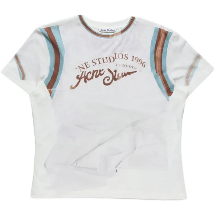 Acne Studios Футболка Women's Gray White Crew Neck