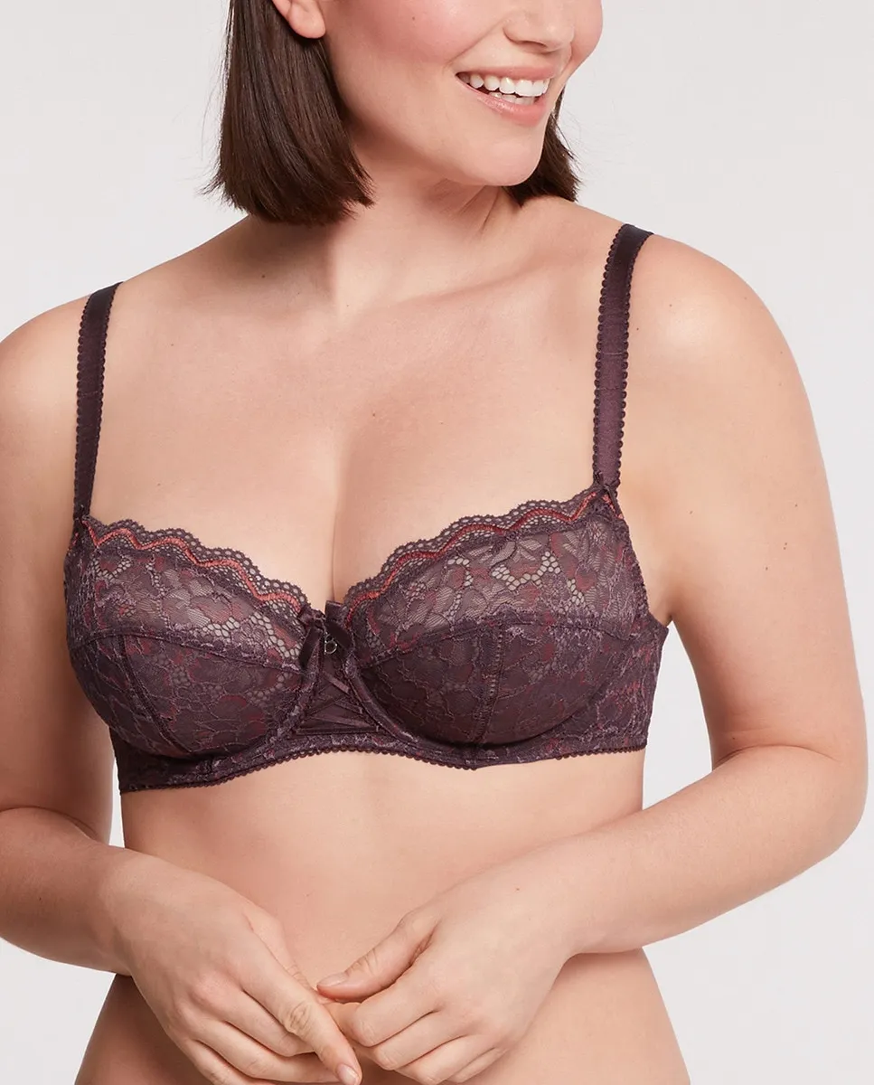 

Классический бюстгальтер с вышивкой Bestform, темно-коричневый