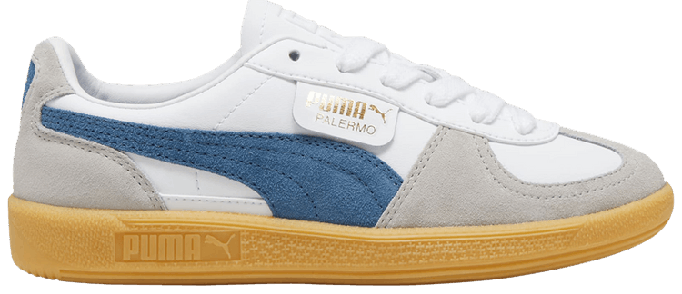 

Кроссовки Puma Palermo Leather Big Kid 'White Blue Horizon Gum', белый