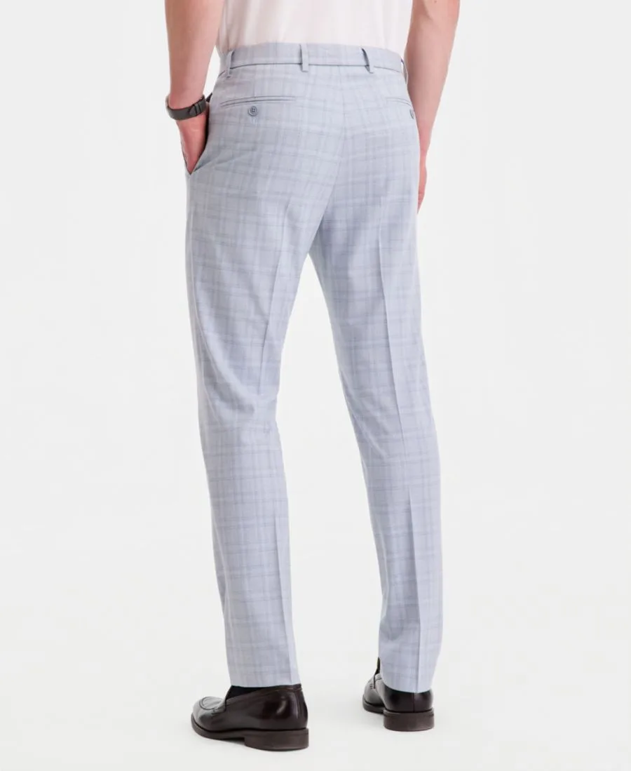Мужские классические брюки современного кроя Tommy Hilfiger, светло-голубой plaid — фото 4