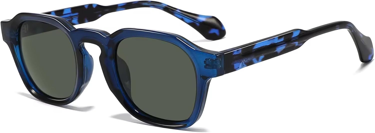 

Ретро-солнцезащитные очки квадратной формы с поляризацией, защита от УФ-излучения UV400, оправа из ацетата ручной работы, модный роскошный стиль для женщин Generic, Blue