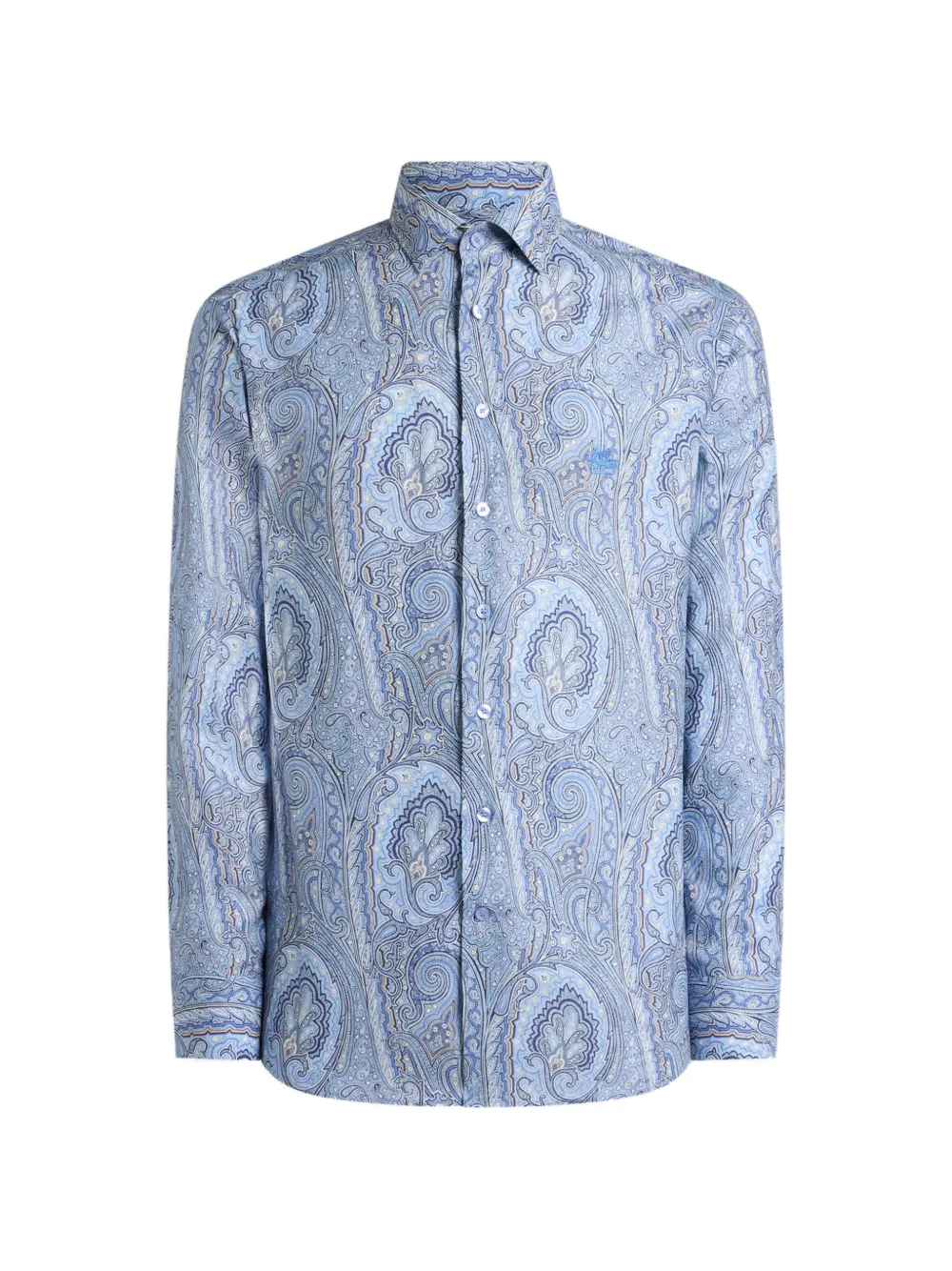 

Хлопковая рубашка с цветочным узором "пейсли" Etro, синий