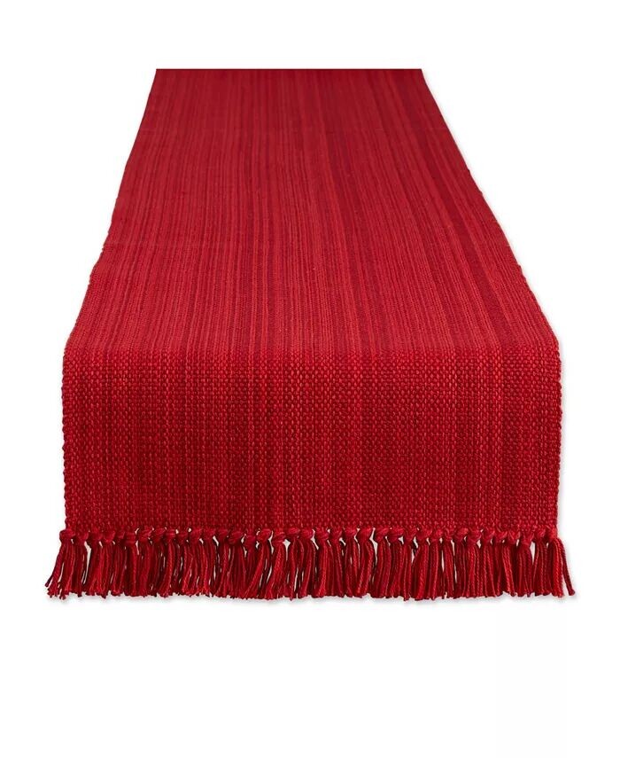 

Пестрая дорожка для стола с бахромой Design Imports, красный