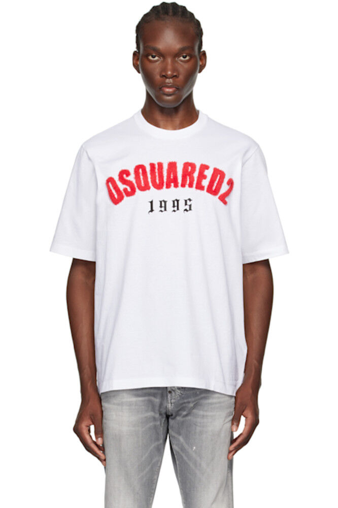 

Белая футболка свободного кроя Dsquared2