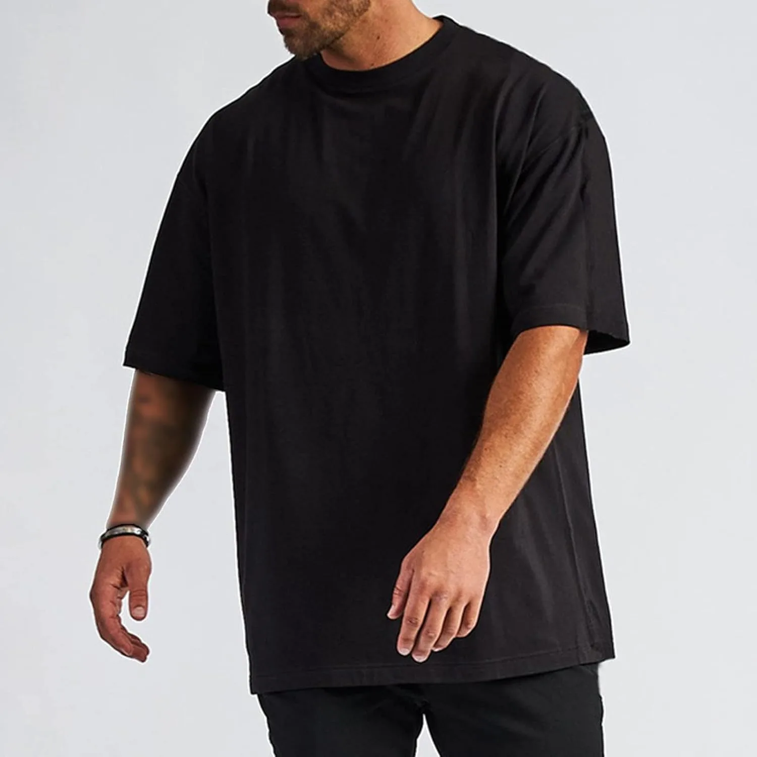 Футболка мужская Casual Streetwear Baggy Basic Tops, хлопок, короткий рукав — фото 4