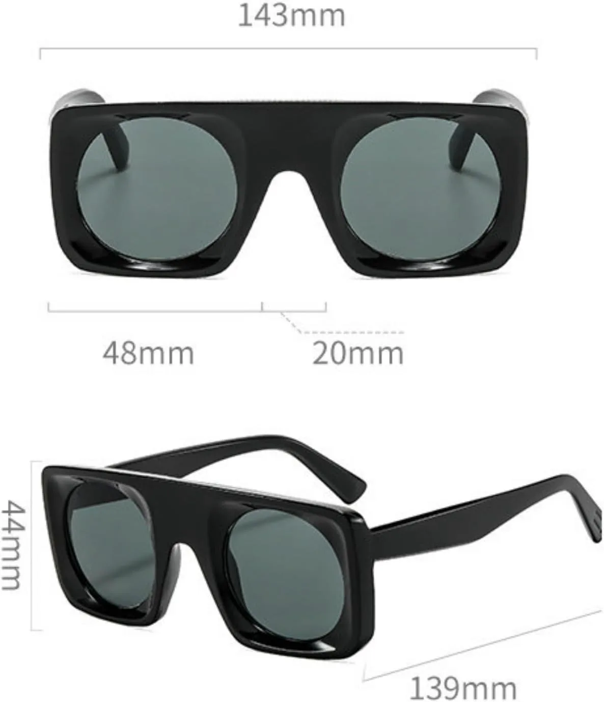 

Солнцезащитные очки COTIA Personality Square для женщин и мужчин, модные, с толстой оправой, круглыми линзами, винтажные, двухцветные, нестандартной формы, Black Tea