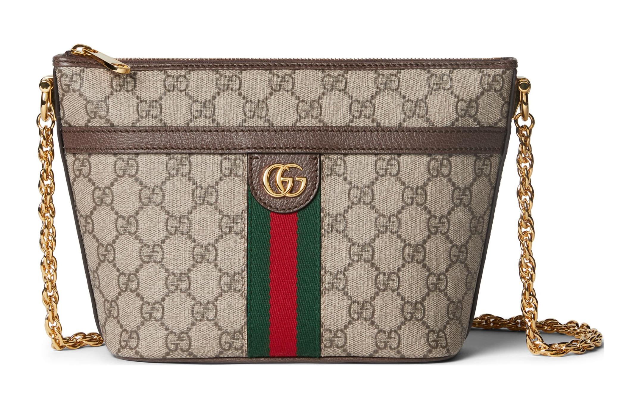 

GUCCI Сумка Ophidia Canvas с кожаной холщовой тканью, сумка через плечо, мини-сумка через плечо для женщин, бежево-черного цвета