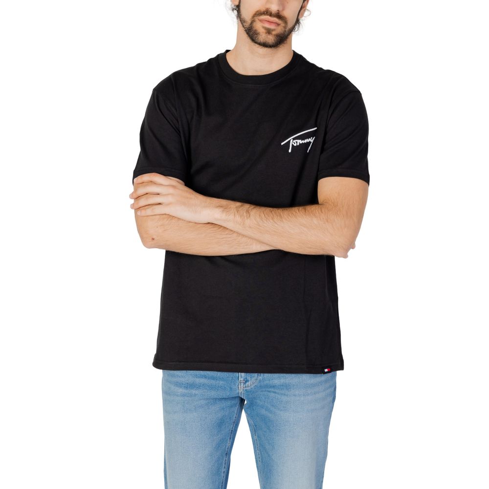 

Черная хлопковая футболка Tommy Jeans
