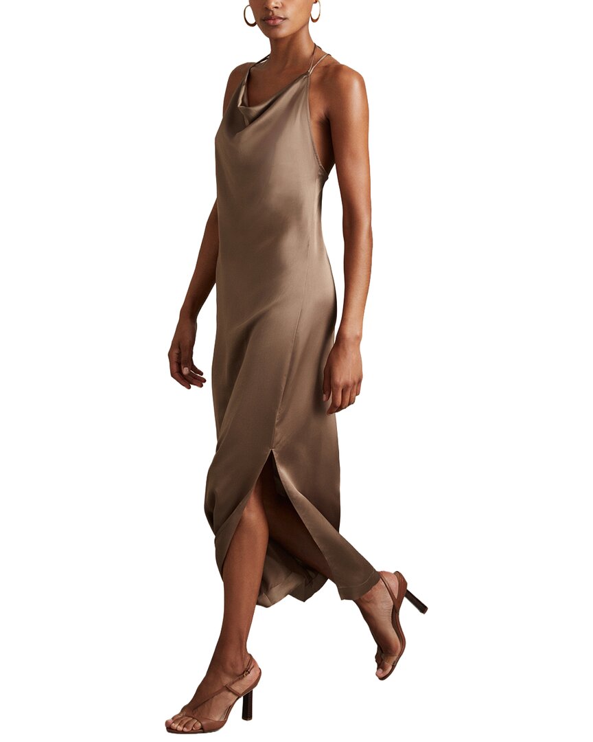 

Платье-миди Reiss Lilah с воротником-хомутом, mink