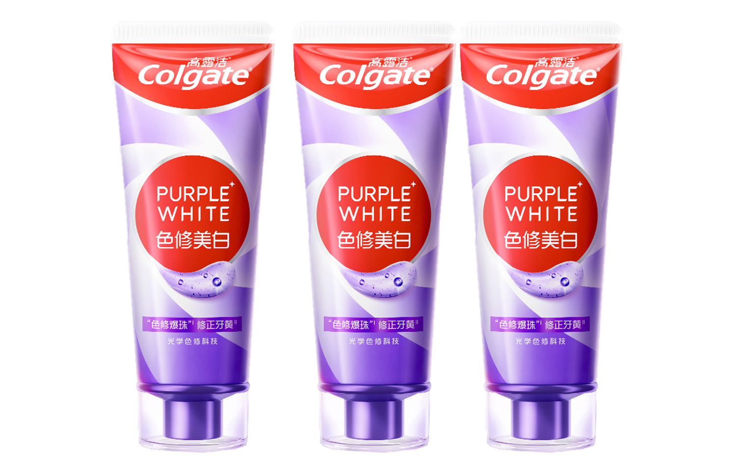 

COLGATE Фиолетовая зубная паста для отбеливания зубов, удаления пятен и свежести дыхания 90г*2/90г*3