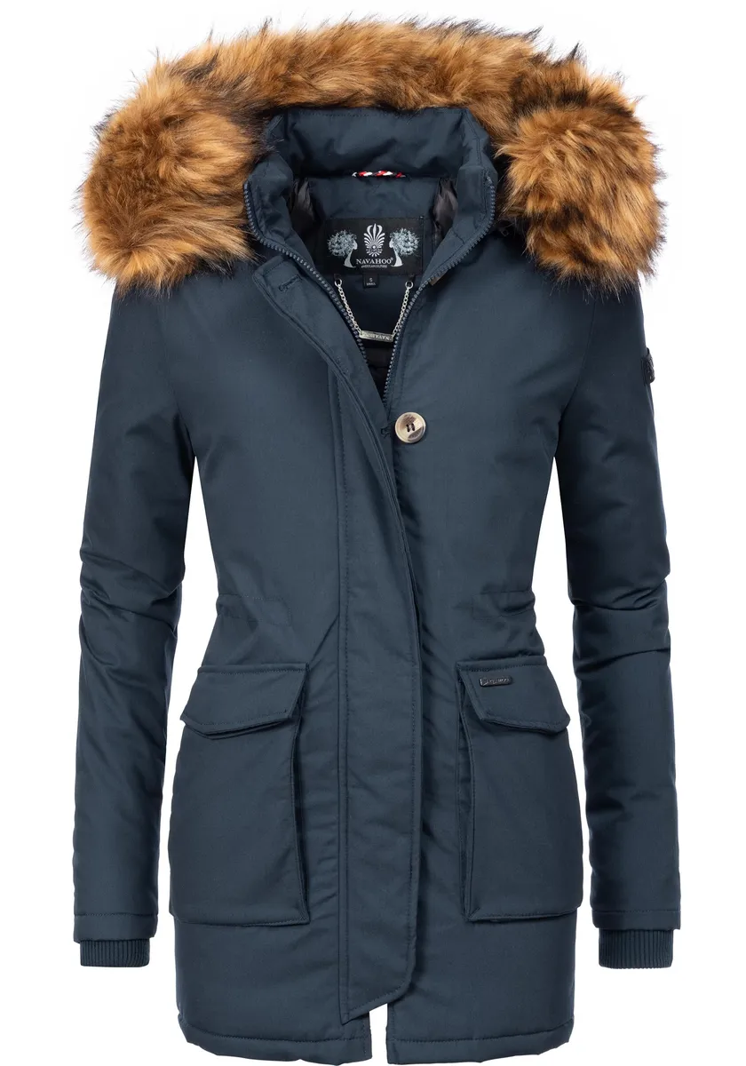 

Зимнее пальто Navahoo "Schneeengel-Prc", высококачественная парка с элегантным искусственным мехом, синий