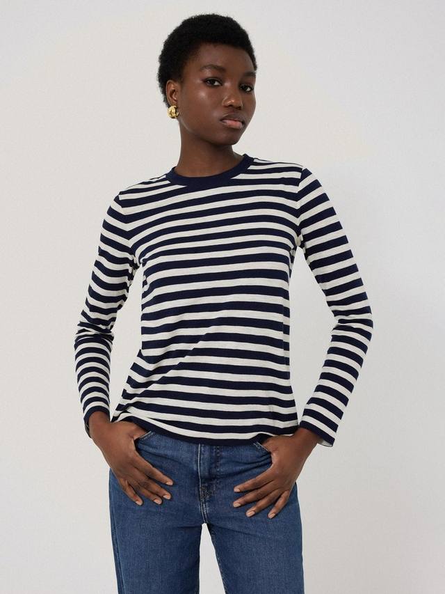 

Топ с длинными рукавами в полоску Jigsaw, Navy/Multi