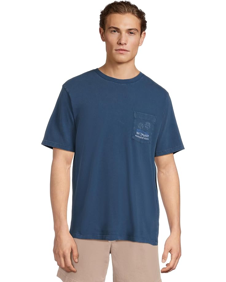 

Футболка Vineyard Vines Beach Fireworks Whale Fill Tee, цвет Moonshine