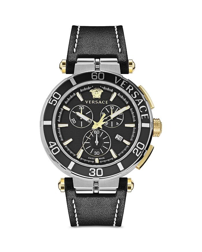 

Часы Versace Greca Chrono, 45 мм, черный