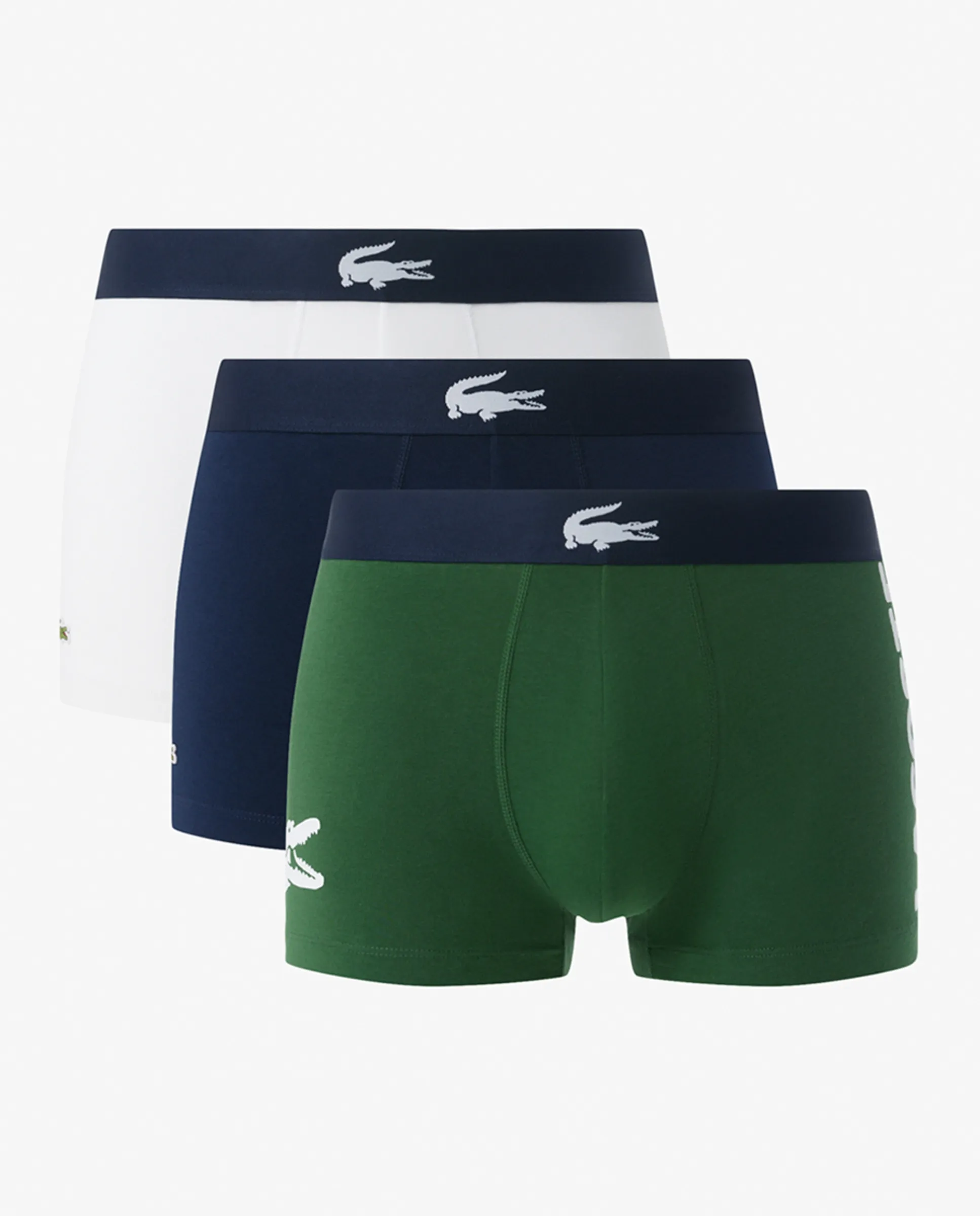 

Набор из 3 эластичных хлопковых трусов с логотипом на поясе Lacoste, многоцветный