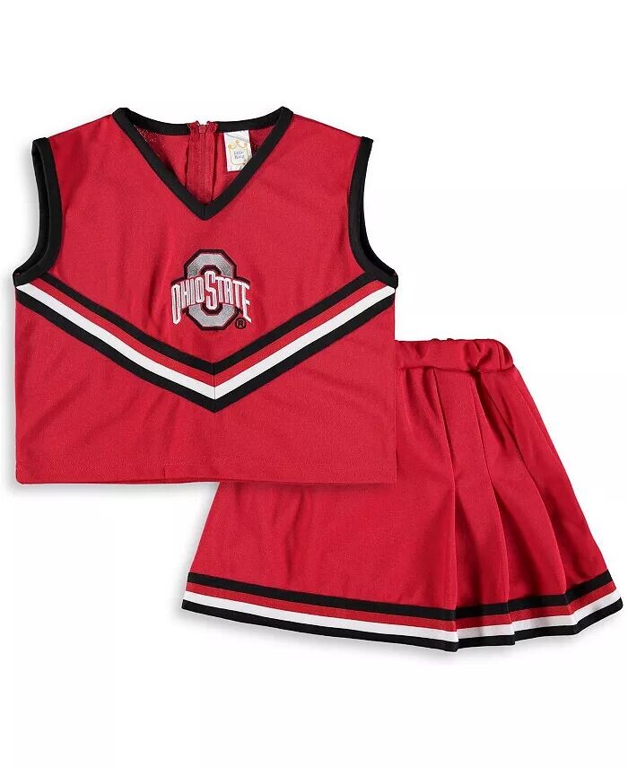 Комплект из 2 предметов для поддержки Big Girls Scarlet Ohio State Buckeyes Little King Apparel, красный — фото 2