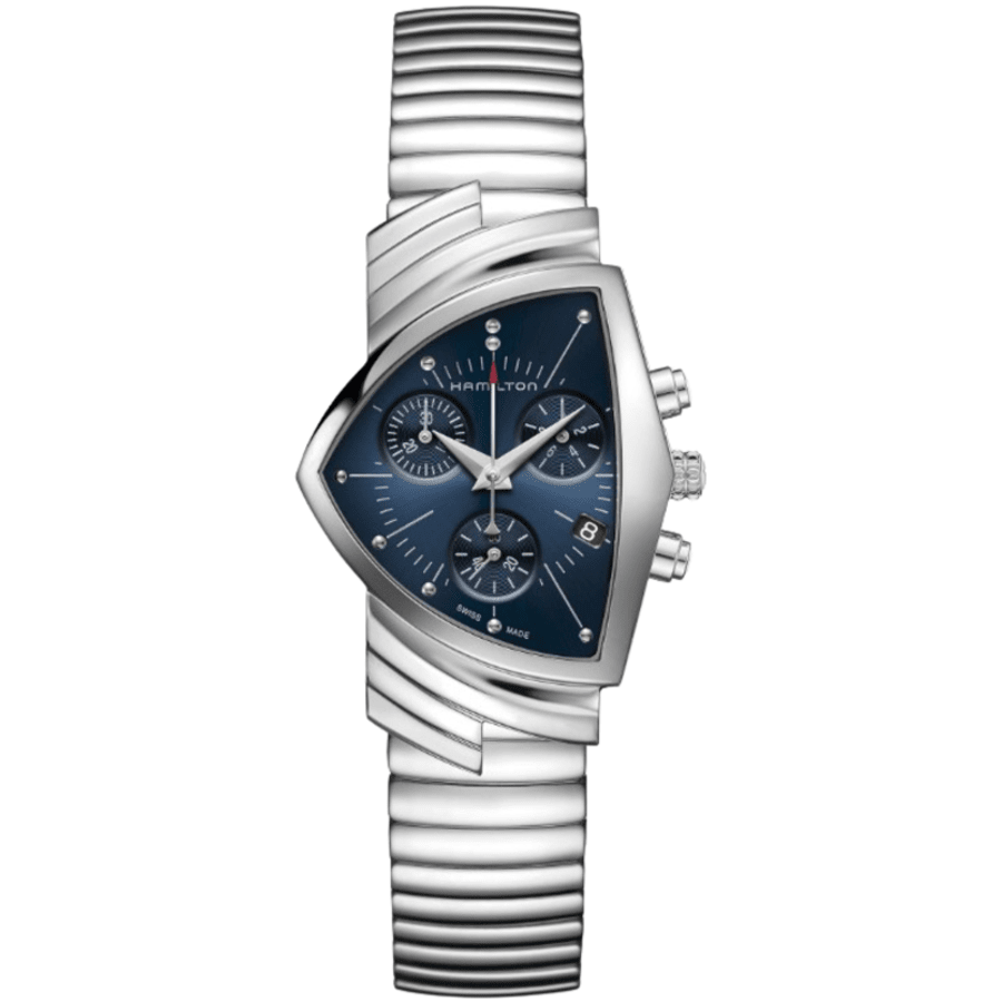 

Hamilton Ventura Chrono кварцевые часы с синим циферблатом из стали унисекс H24432141