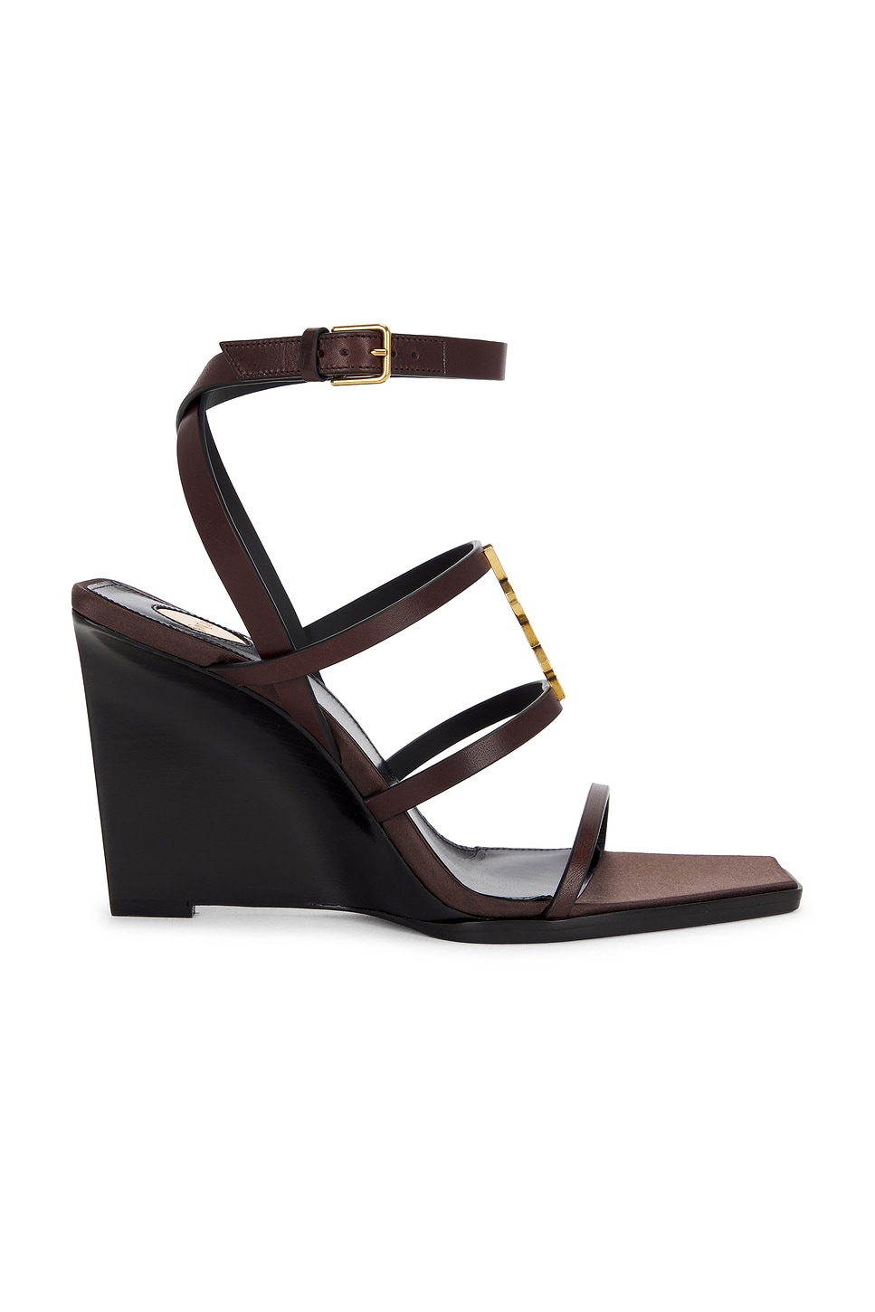 Сандалии Cassandra на платформе Saint Laurent, Ultra Dark Brown