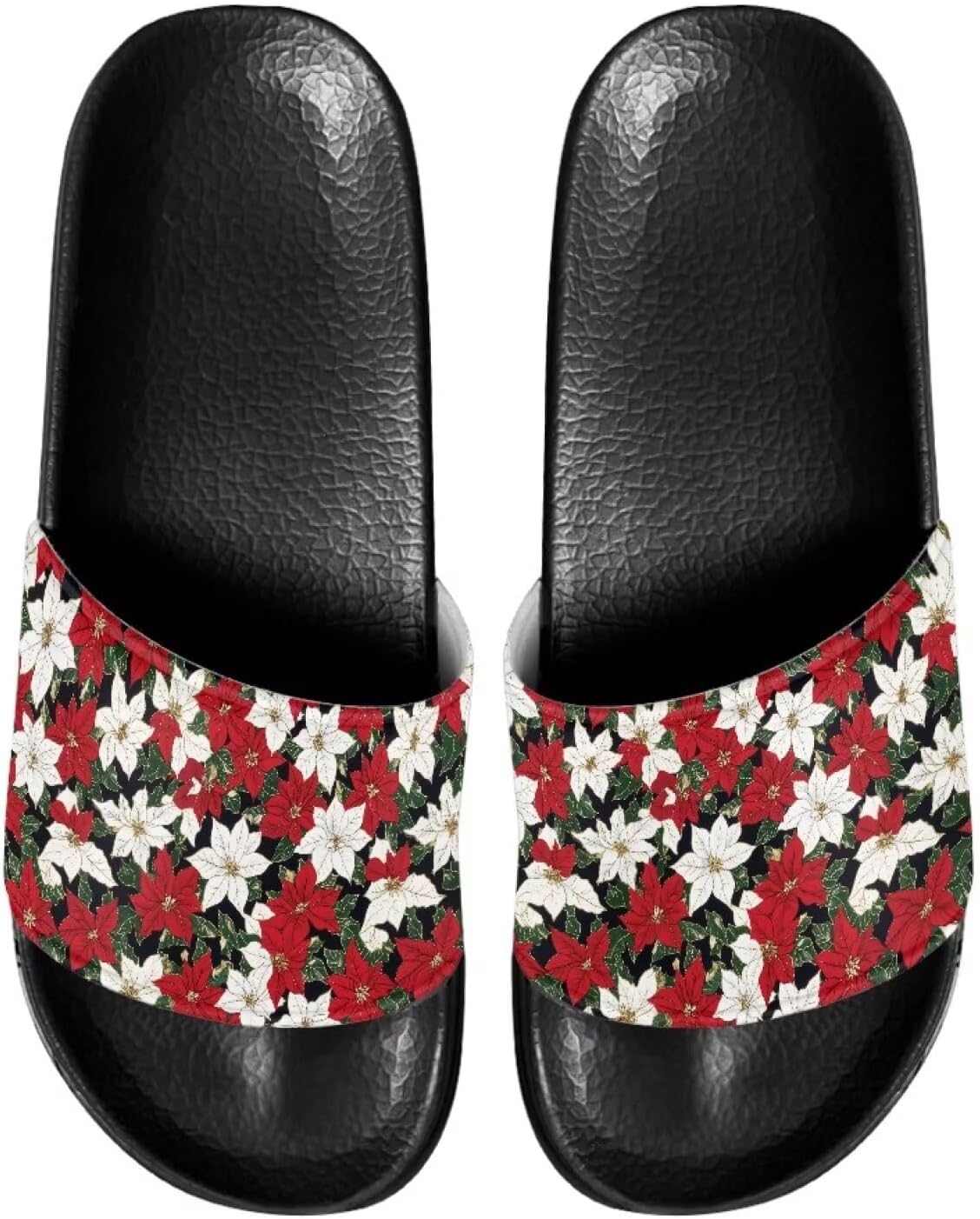 

Повседневные нескользящие шлепанцы для женщин и мужчин, с открытым носком, домашней подошвой, легкие плоские тапочки для ванной и пляжа Annejudy, Hibiscus Flower