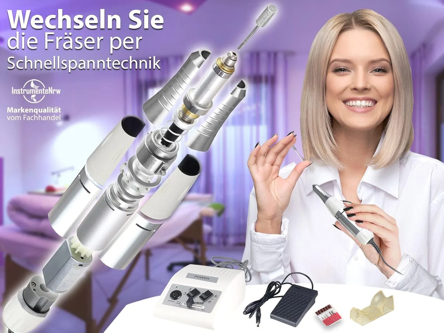 Аппарат для педикюра и маникюра с 30 алмазными насадками Instrumentenrw — фото 2